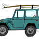 Illustration for article titled Surfboards And Cars Illustrated: The Ultimate Mid-Winter Summer Car Fantasy